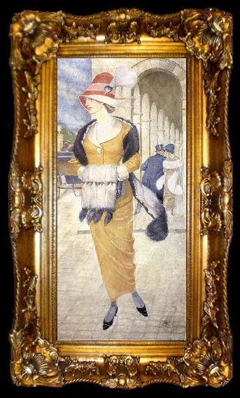 framed  Joseph E.Southall In the Rue de Rivoli, ta009-2